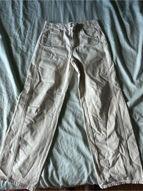 We The Free light beige straight-leg jeans